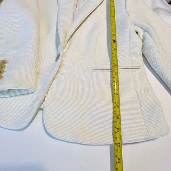 Ann Taylor The Newbury Blazer Jacket Women Sz 8 Petite Cream Neutral Classy NWOT - Picture 12 of 13